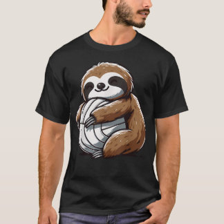 スローモーションなバレーボール 可愛いナマケモノのバレーボール Tシャツ