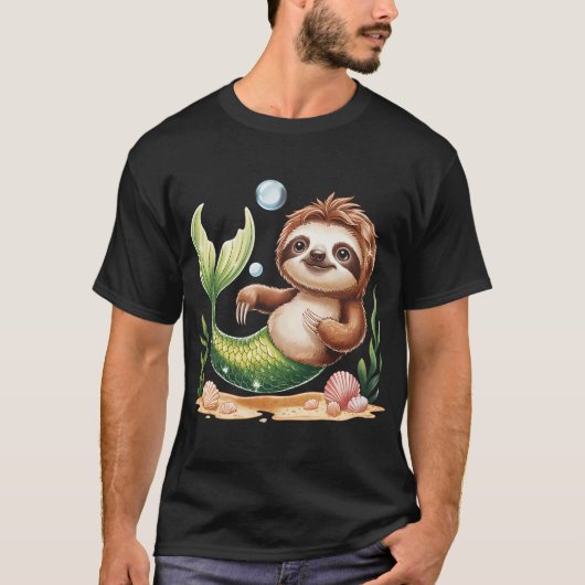 スローモードのマーメイド Tシャツ (正面)
