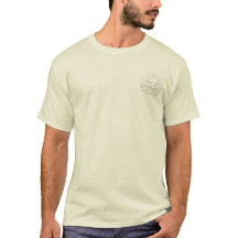 スローモーニングクラブ - ミニマルオーシャンラインドアートTシャツ