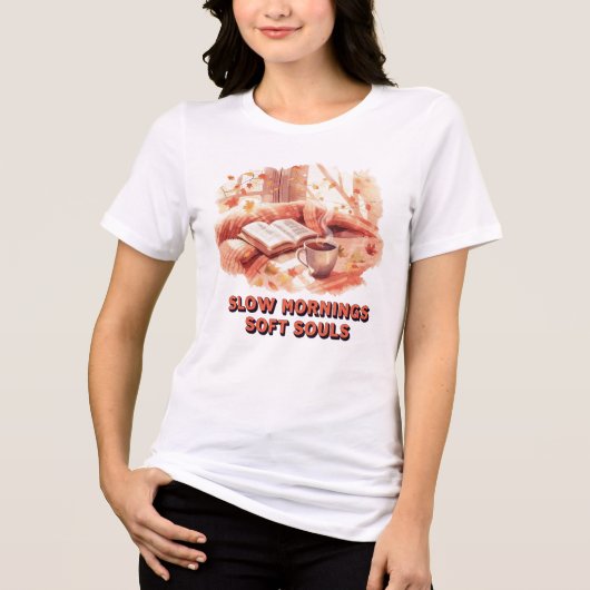 スローモーニングソフトソウルTシャツ – ほっこり秋の雰囲気 トライブレンドＴシャツ (正面)