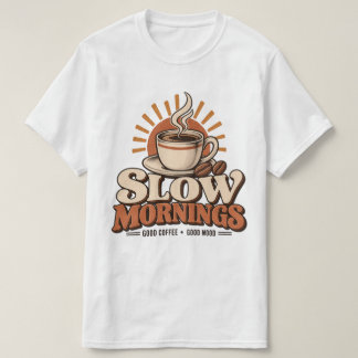 スローモーニング グッドコーヒー ヴィンテージ コーヒー好き Tシャツ