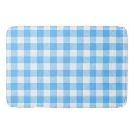 スローライフな夏の空 ブルーチェック バスマット