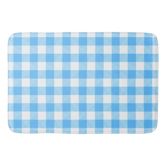 スローライフな夏の空 ブルーチェック バスマット (正面)