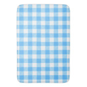 スローライフな夏の空 ブルーチェック バスマット (正面縦)