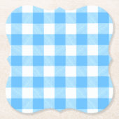 スローライフな夏の空 ブルーチェック ペーパーコースター (正面)