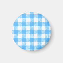 スローライフな夏の空 ブルーチェック マグネット