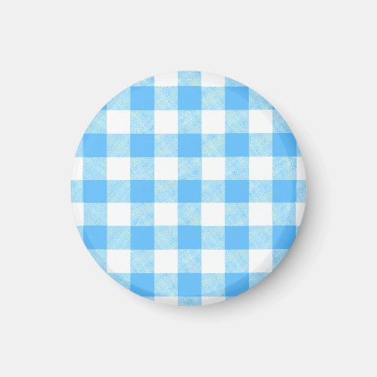 スローライフな夏の空 ブルーチェック マグネット (正面)