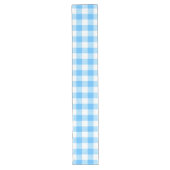 スローライフな夏の空 ブルーチェック ロングテーブルランナー (正面)