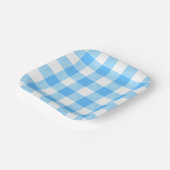 スローライフの夏空チェック ペーパープレート (傾斜あり)