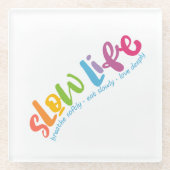 スローライフ ガラスコースター (正面)