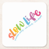 スローライフ スクエアペーパーコースター (正面)