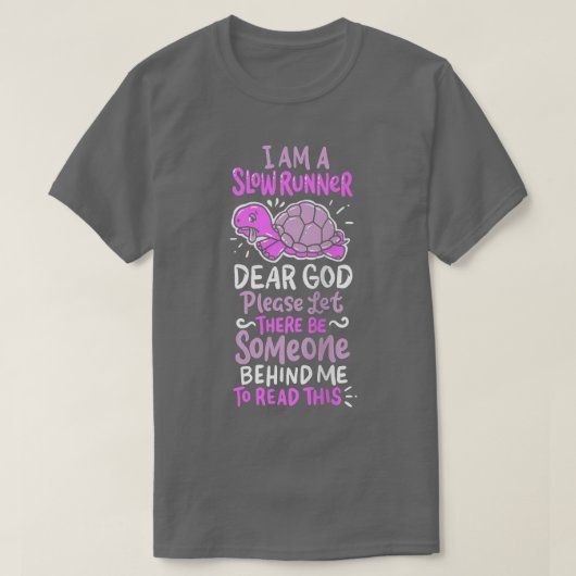 スローランナーおもしろいカメT運動ランニングの贈り物T Tシャツ (デザイン正面)