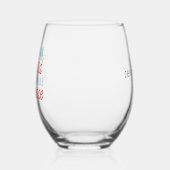 スローランナーズクラブおもしろい引用文ブルーオレンジ文字 ステムなしワイングラス (左)