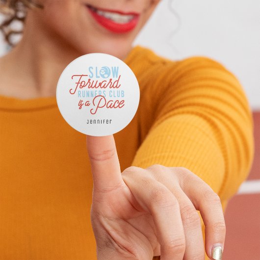 スローランナーズクラブおもしろい引用文ブルーオレンジ文字 ラウンドシール