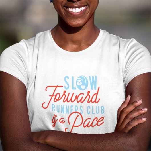 スローランナーズクラブおもしろい引用文ブルーオレンジ文字 Tシャツ