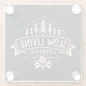 スローリビングライフスタイル ガラスコースター (裏面)