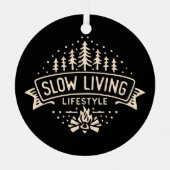 スローリビングライフスタイル メタルオーナメント (正面)