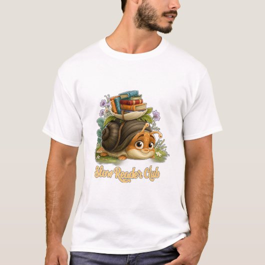 スローリーダー倶楽部 かわいい本のカタツムリ Tシャツ (正面)