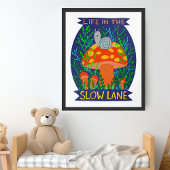 スローレーンでの生活かわいいカタツムリ ポスター