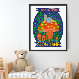 スローレーンでの生活かわいいカタツムリ ポスター