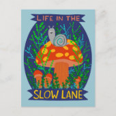 スローレーンでの生活かわいいカタツムリ ポストカード (正面)