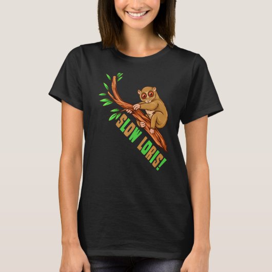 スローロリスのスローロリスPlumbloris Primate Monkey Ape Tシャツ (正面)