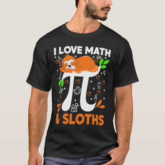 スローロリス好きな数学教師のためのパイの日ギフト Tシャツ (正面)