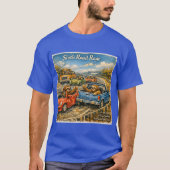 スローロード・レイジ ロックウェル風水彩画の車 Tシャツ (正面)