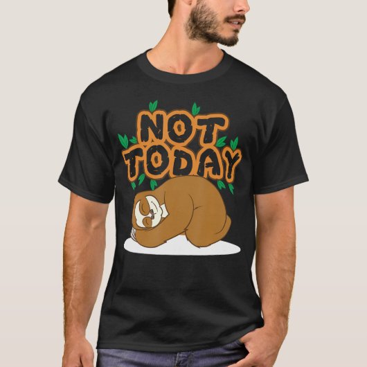 スローローバー - 今日は休みナマケモノ Tシャツ (正面)