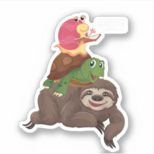 スローロー タートル スネイル チーム ピギーバック グラフィック シール