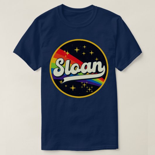スローン・レインボーイン宇宙ヴィンテージスタイル Tシャツ (デザイン正面)