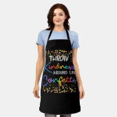 スロー優のまわりにしさ紙吹雪親切先生K エプロン (着用した状態)