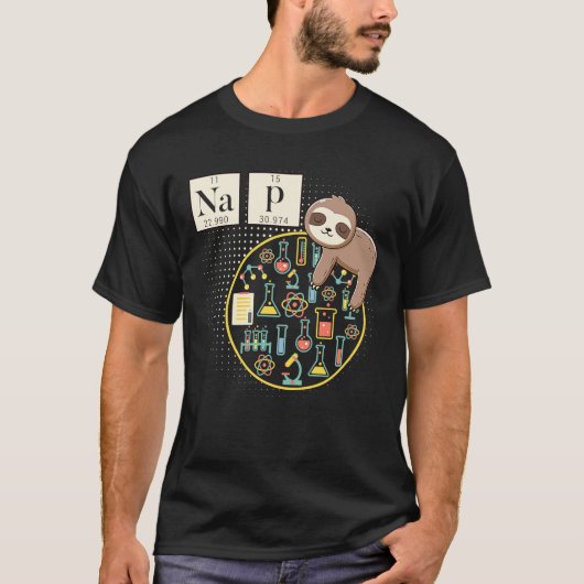 スロー化学 科学 私は昼寝 化学好き Tシャツ (正面)