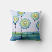 スロー枕 インテリア ブルー風船
