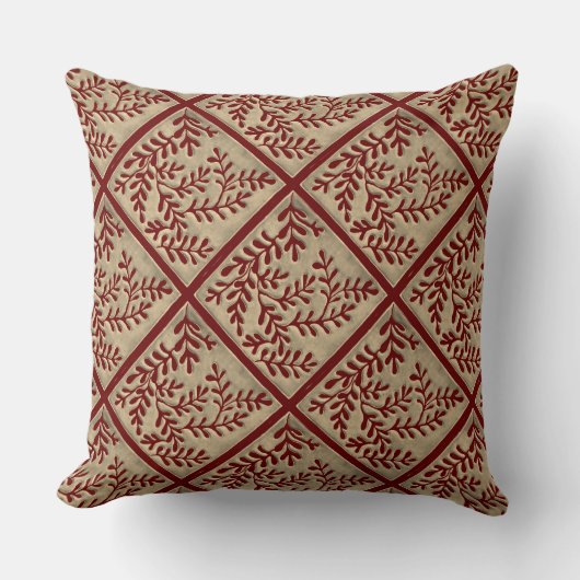 スロー枕 トレリス 葉のデザイン クッション (正面)