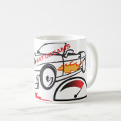 スロー枕「Fast Dreams」レーシングカーピロー コーヒーマグカップ (正面右)