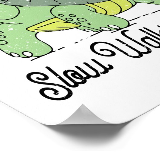 スロー歩くクラブキュートカおもしろいートル ポスター (角)