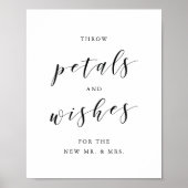 スロー花びらス結婚ウィッシュの紙吹雪送信オフの標識 ポスター (正面)