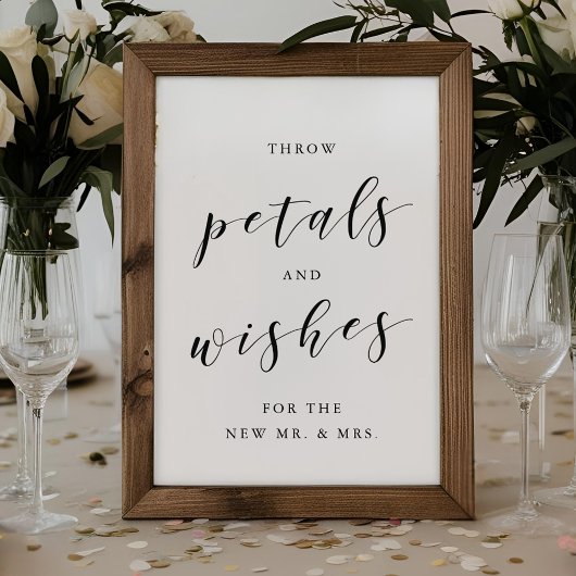 スロー花びらス結婚ウィッシュの紙吹雪送信オフの標識 ポスター