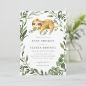 スロー赤ちゃんのお披露目招待状 | かわいい森林のテーマ 招待状 (スタンド正面)