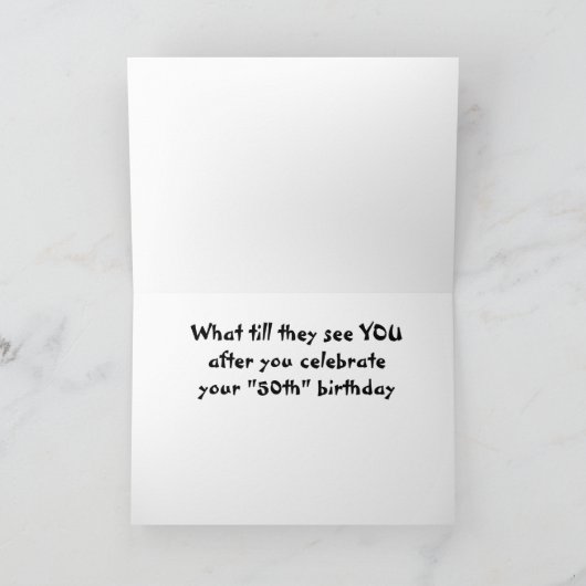 スロー・カメがおもしろいを作り出す*50番目の誕生日* カード (内部)