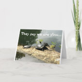 スロー・カメがおもしろいを作り出す*50番目の誕生日* カード (正面)