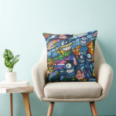 スロー クッション - ストリート アート グラフィティ (椅子)