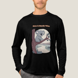 **"スロー&ステディが勝利 – モチベーションを高めるかわいいコアラ "* トライブレンドTシャツ