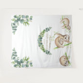 スロー トロピカル フラワーベイビーシャワー フォトブース プロップ タペストリー (正面(横))