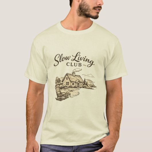 スロー・リビング・クラブ - ヴィンテージ・コテージの美学 Tシャツ (正面)