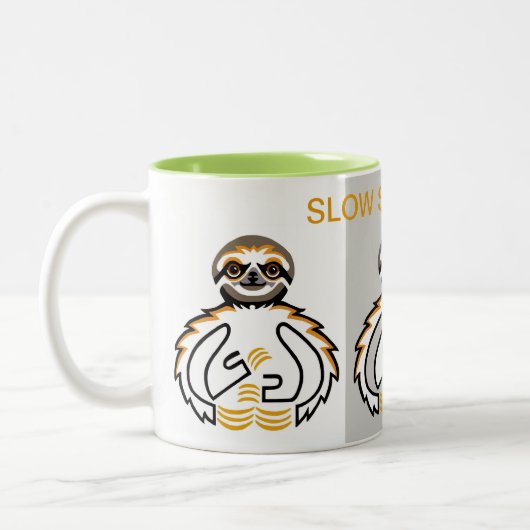 スローSLOTHビベス – 野生生物 – 自然 ツートーンマグカップ (左)