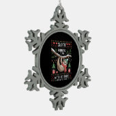 スロ走スのチーム醜い時に行く スノーフレークピューターオーナメント (左)