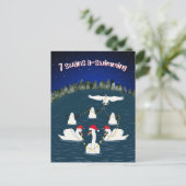 スワおもしろいンズが12のクリスマスの日を泳ぐ シーズンポストカード (スタンド正面)