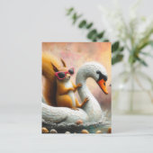 スワおもしろいーンフロート ポストカード (スタンド正面)